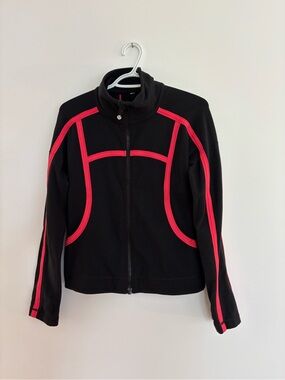 lululemon athletica Black Bomber Jacket with Pink Trim